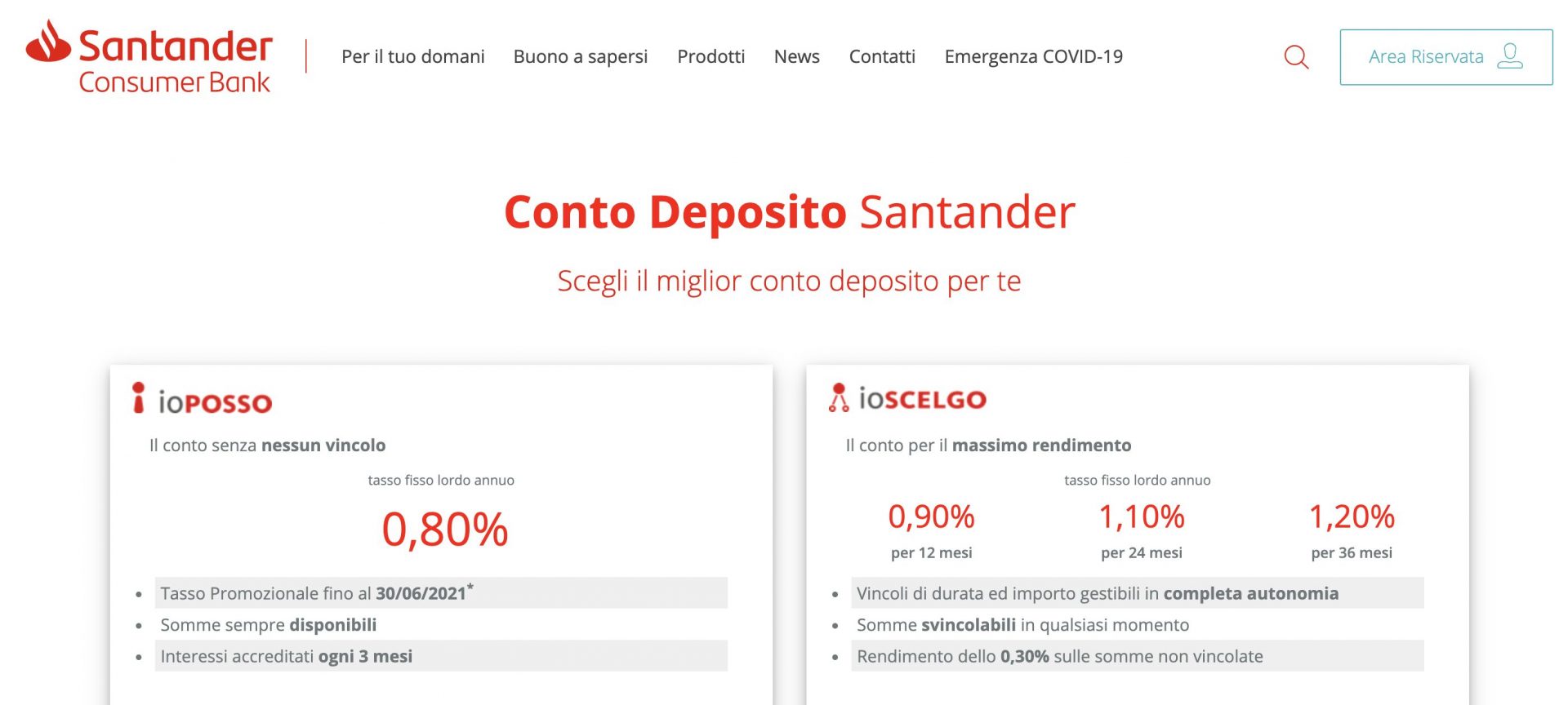 Conto Deposito Santander Opinioni Top Promo Interessi 1 10