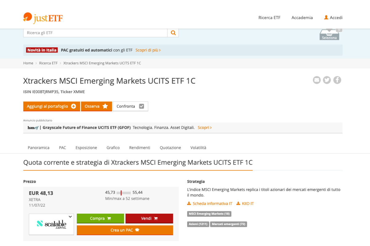 Xtrackers MSCI Emerging Markets IE00BTJRMP35 XMME Opinioni