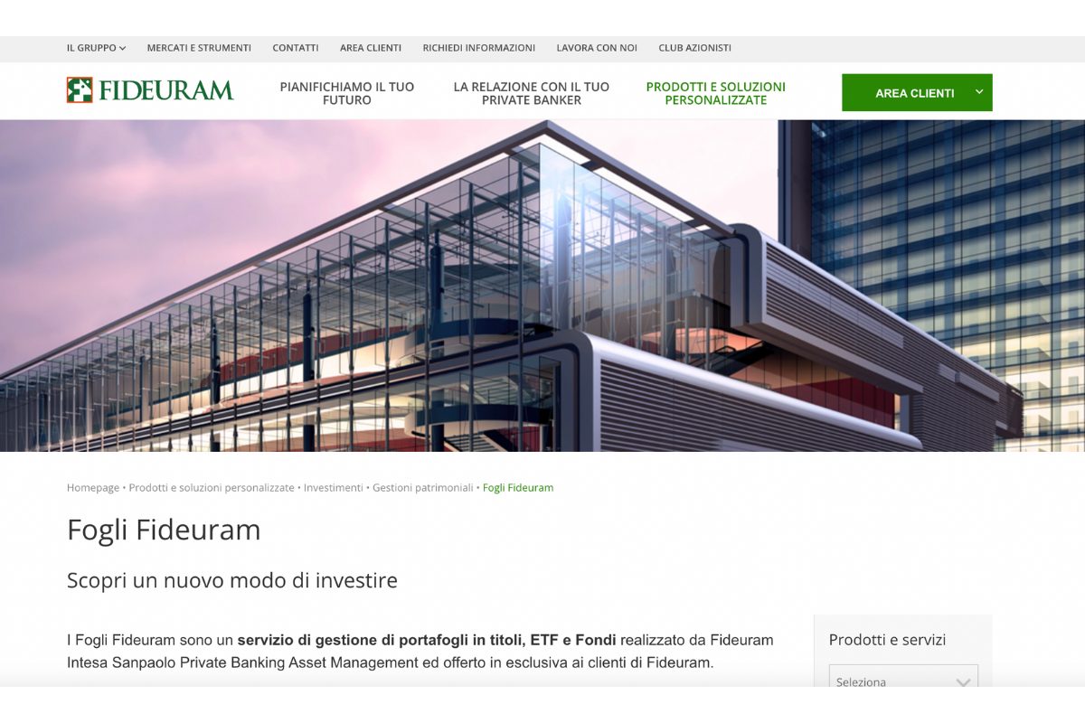 Fogli Fideuram, the Fideuram Management Service: Opinions and Reviews