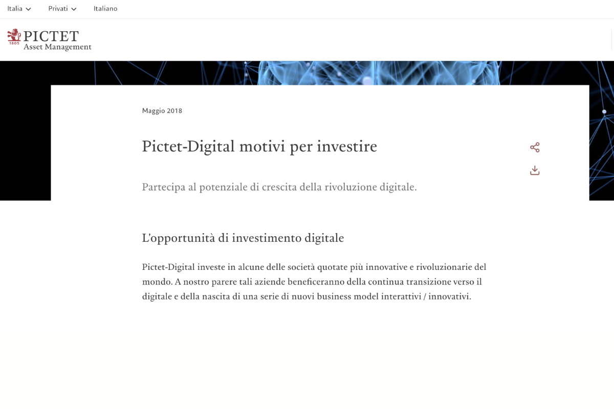 Pictet Digital Fund: Characteristics and Opinions