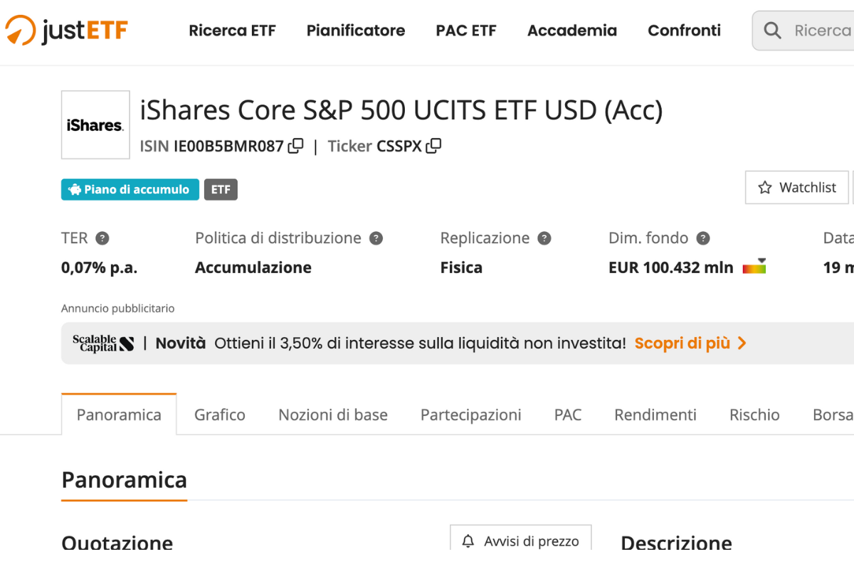iShares Core S\u0026P 500 UCITS ETF: IE00B5BMR087 Opinioni